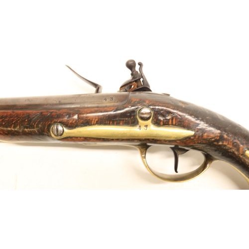 76 - 18th/19th century Belgian made Danish .700 flintlock military 1772 pattern cavalry holster pistol, 1... 