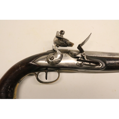 77 - Belgian 14 bore flintlock military service pistol, 9