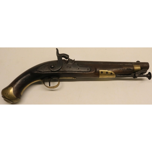 79 - Tower 14 bore percussion converted from flintlock service pistol, 8