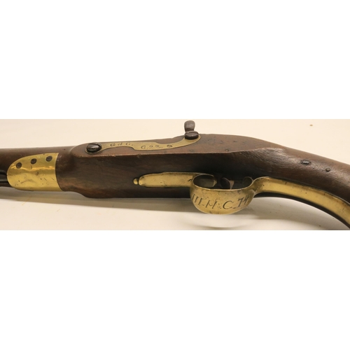 79 - Tower 14 bore percussion converted from flintlock service pistol, 8