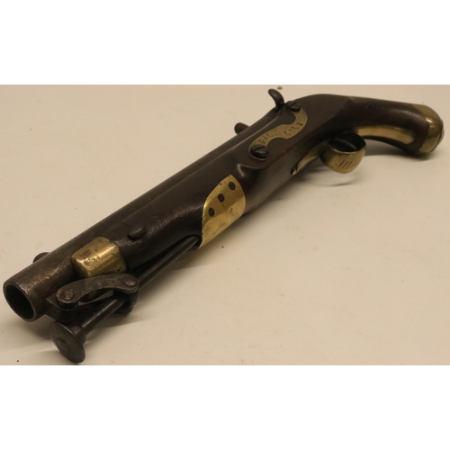 79 - Tower 14 bore percussion converted from flintlock service pistol, 8