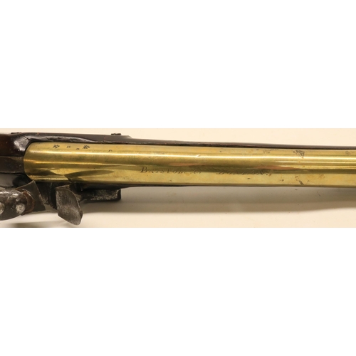 91 - Late 18th century flintlock cannon barrel blunderbuss, 14 3/4