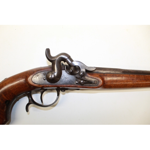 153 - 1855 pattern Prussian cavalry 20 bore percussion pistol/carbine, with removable shoulder stock, 11 1... 