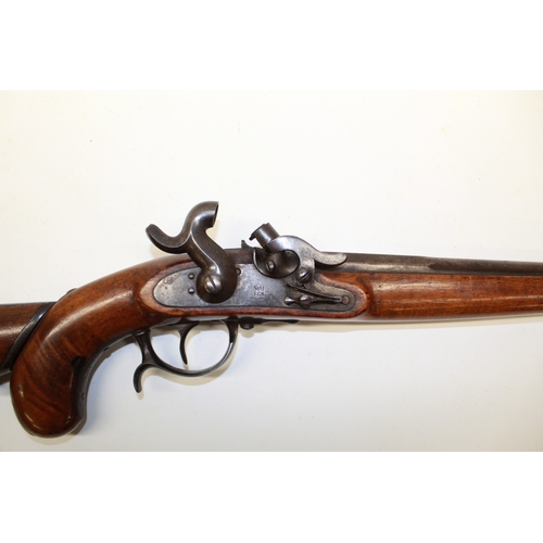 153 - 1855 pattern Prussian cavalry 20 bore percussion pistol/carbine, with removable shoulder stock, 11 1... 