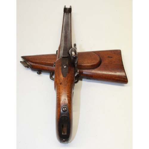 153 - 1855 pattern Prussian cavalry 20 bore percussion pistol/carbine, with removable shoulder stock, 11 1... 