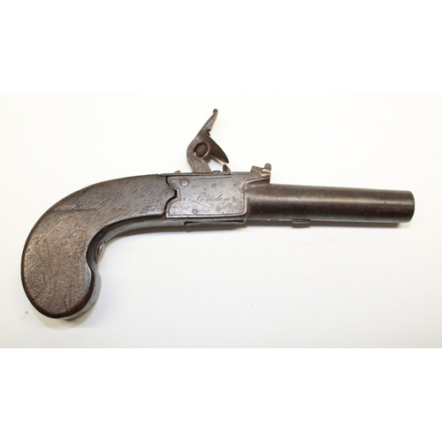 157 - Flintlock pocket pistol by Archer London, 2 1/2