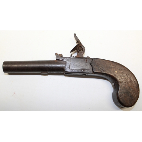 157 - Flintlock pocket pistol by Archer London, 2 1/2