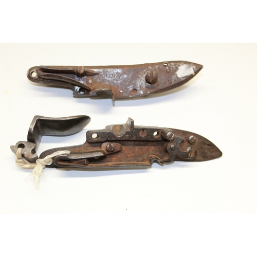 164 - Two large flintlock locks, lacking hammers, marked `JUNA ? 1793' and similar '1797' both approx. 17.... 