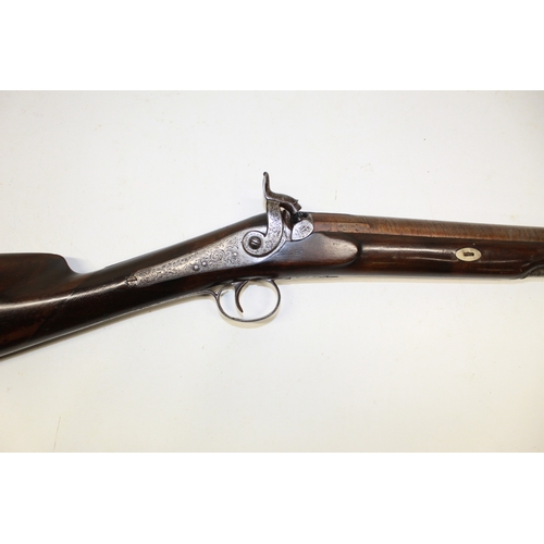 53 - 19th century percussion 12 bore sporting gun by E Walker, 32