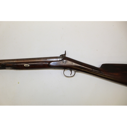 53 - 19th century percussion 12 bore sporting gun by E Walker, 32