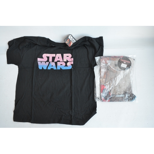 1400 - Large collection of Star Wars, Marvel and Madness themed T-shirts, most with attached tags and many ... 