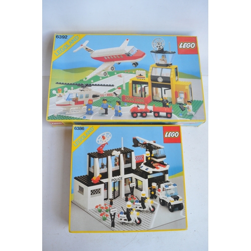 1402 - Two C1980's boxed Lego sets to include 6386 Police station (1986, box complete with inner clear plas... 