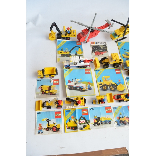 1405 - Twenty seven unboxed vintage Lego sets, C1970-80's to include construction, helicopters, aircraft, h... 