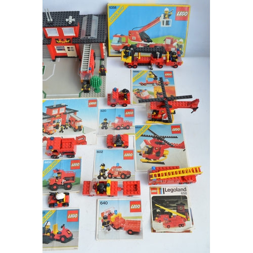 1406 - Twenty six unboxed vintage Lego Police, Fire and Ambulance sets all C1970-80's plus boxed set 6358, ... 