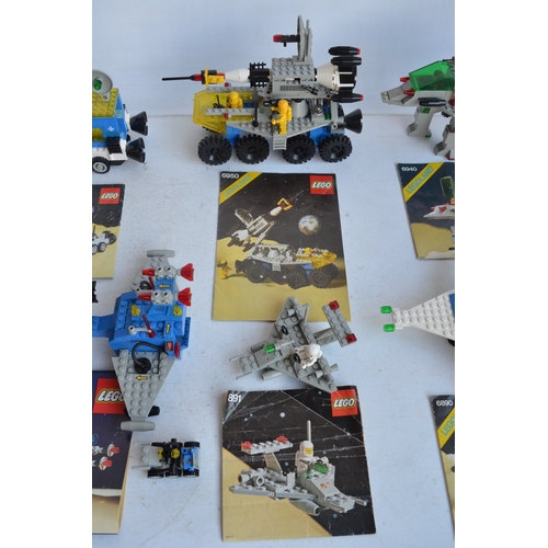 1409 - Ten vintage Lego Space sets circa late 1970's-80's to include sets 885, 889, 891, 6805, 6890, 6892, ... 