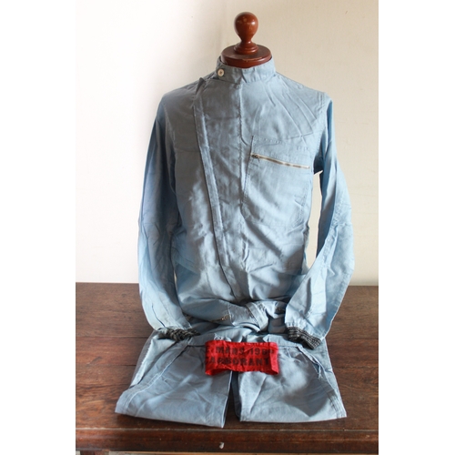 941 - 1960's Les Leston Ltd size 38 light blue overalls styled by Stirling Moss with Le Mans 1966 Carburan... 