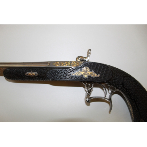 60 - Extremely fine cased French Republic presentation 50 bore (.450) percussion duelling pistols by Geer... 