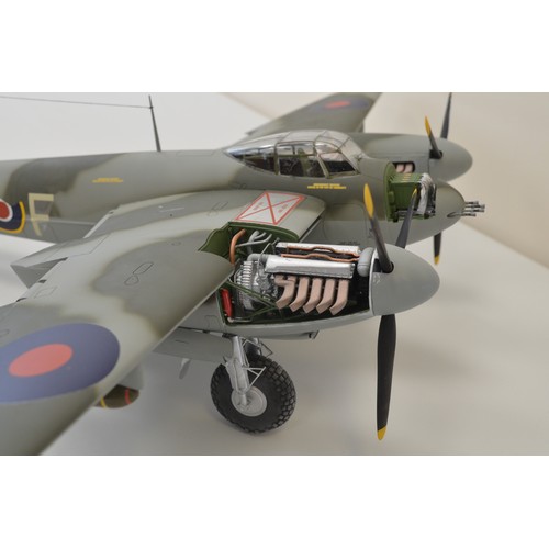 1282 - Built Airfix 1/24 scale De Havilland Mosquito FBVI, airbrushed finish, decals applied over matt fini... 