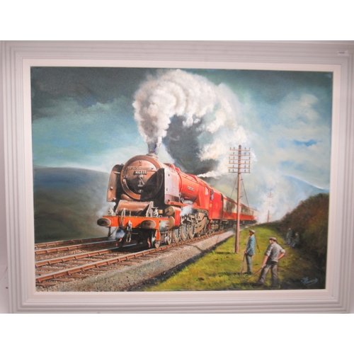 951 - Joe Townend GRA, (British b. 1946), ex LMS Princess Coronation Class pacific steam locomotive Queen ... 