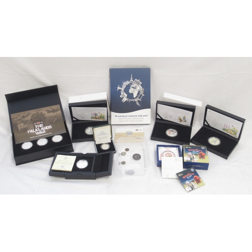 808 - WITHDRAWN - Collection of Silver Proof coins to inc. Royal Mint Wallace & Gromit 2019 UK Silver proo... 