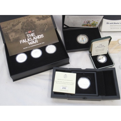 808 - WITHDRAWN - Collection of Silver Proof coins to inc. Royal Mint Wallace & Gromit 2019 UK Silver proo... 