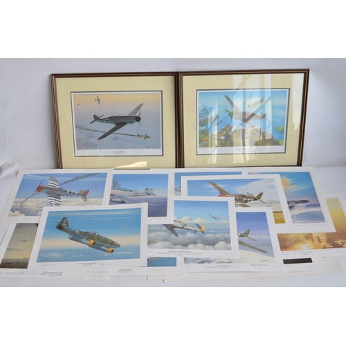 994 - Collection of military aircraft prints including limited editions, many signed in pencil by respecti... 