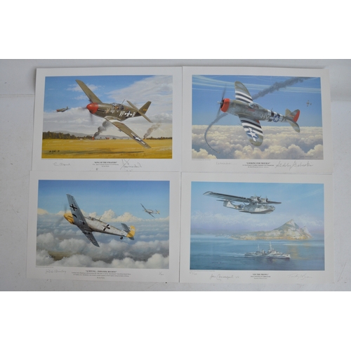 994 - Collection of military aircraft prints including limited editions, many signed in pencil by respecti... 