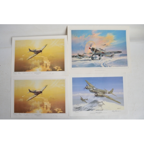 994 - Collection of military aircraft prints including limited editions, many signed in pencil by respecti... 