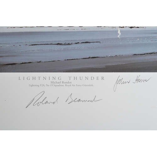 996 - 'Lightning Thunder', limited edition print by Micheal Rondot, 51/500 complete with original pencil d... 