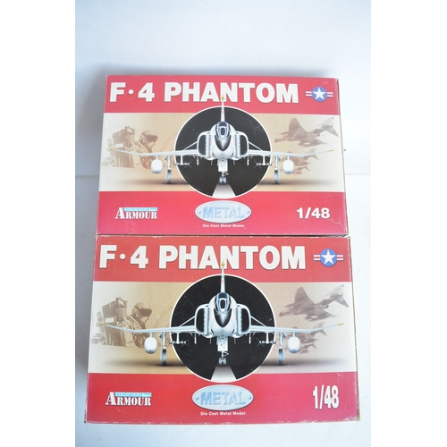 1265 - Two 1/48 scale diecast Vietnam era McDonnell Douglas F-4 Phantom models from The Armour Collection t... 