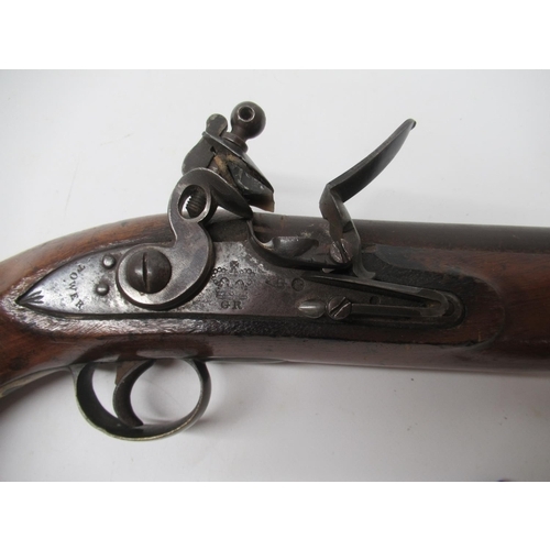 11 - G.R Tower flintlock military 16 bore pistol, 9