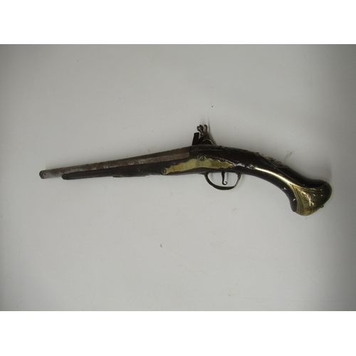 29 - 18th/19th century flintlock 20 bore holster pistol, 13