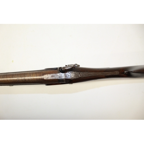 53 - 19th century percussion 12 bore sporting gun by E Walker, 32