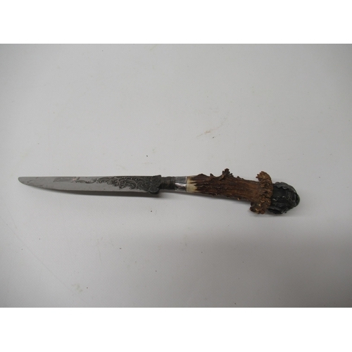 194 - 19th century hunting skinning type knife, possibly German, 5