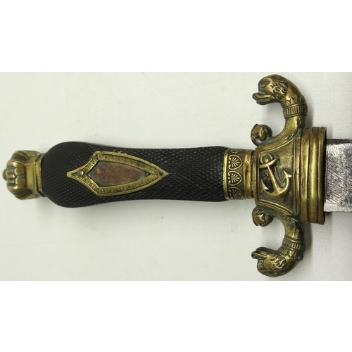 220 - French Napoleonic era naval officers dirk, 12 1/4