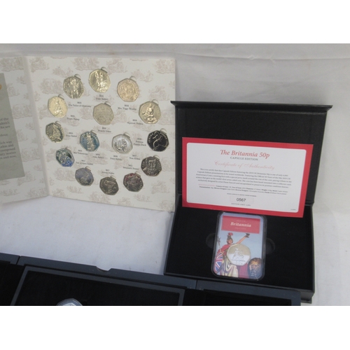 809 - WITHDRAWN - Large collection of commemorative and collectors 50ps to inc. partially filled 50p coin ... 