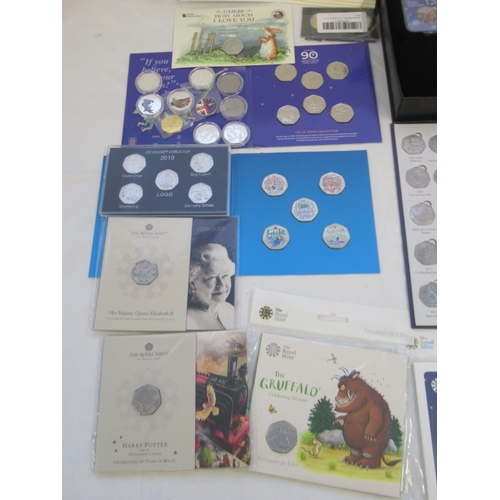 809 - WITHDRAWN - Large collection of commemorative and collectors 50ps to inc. partially filled 50p coin ... 