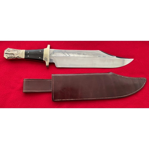 361 - J.E. Middleton & Sons of Rockingham Sheffield, hand made Bowie knife. Blade 11.5''X 2.5''. Solid nic... 