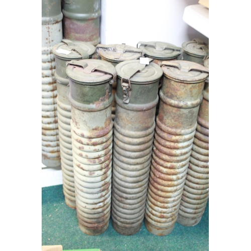 567 - Collection of 17 German metal Mortar cases. (empty)