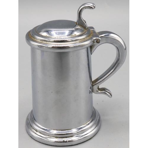 137 - Vintage dunhill steel tankard table lighter, Des No. 861972, H9cm