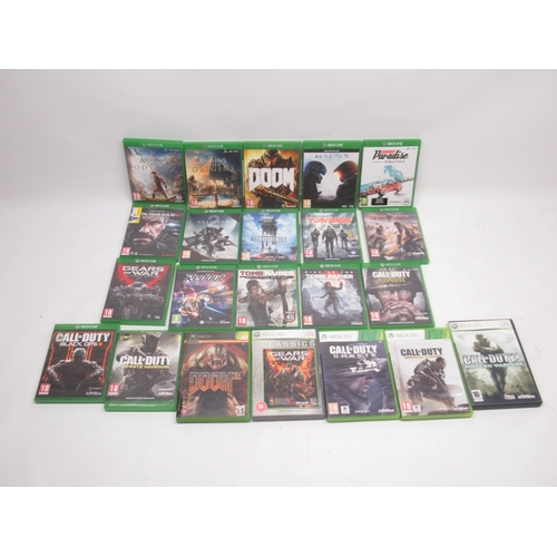 1457 - Xbox One, 1 TB console with controller and original box, with Xbox 360 Gears of War 2 game, 17 Xbox ... 