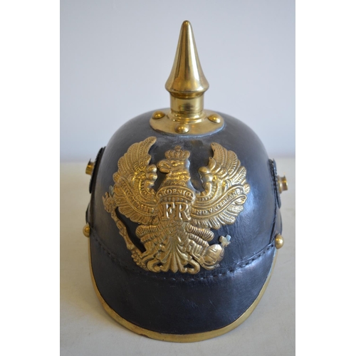 682 - Reproduction Prussian Pickelhaube, no manufacturer or size given (estimate large)