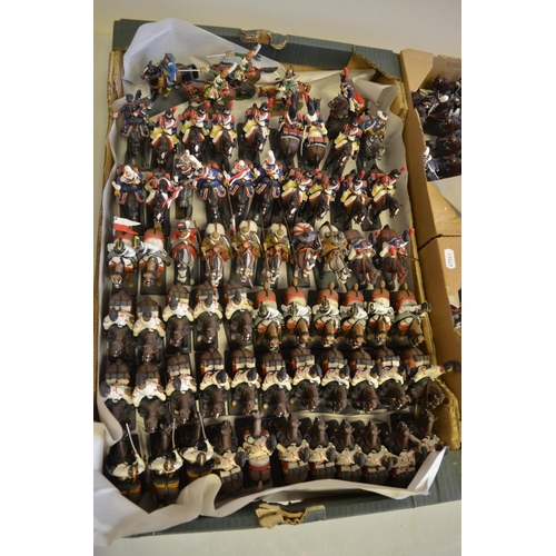 693 - Collection of unboxed painted metal mounted soldier figures from DeA by Cassandra (Italy), predomina... 