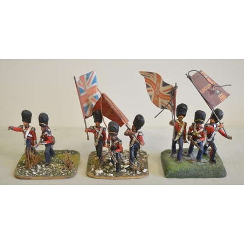 694 - Collection of mostly metal kit painted Napoleonic War era infantry and cavalry figures (scale approx... 