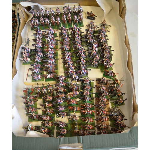 696 - Collection of metal (mostly) and plastic kit painted Napoleonic War era soldier figures including ga... 