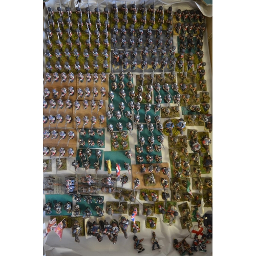 696 - Collection of metal (mostly) and plastic kit painted Napoleonic War era soldier figures including ga... 