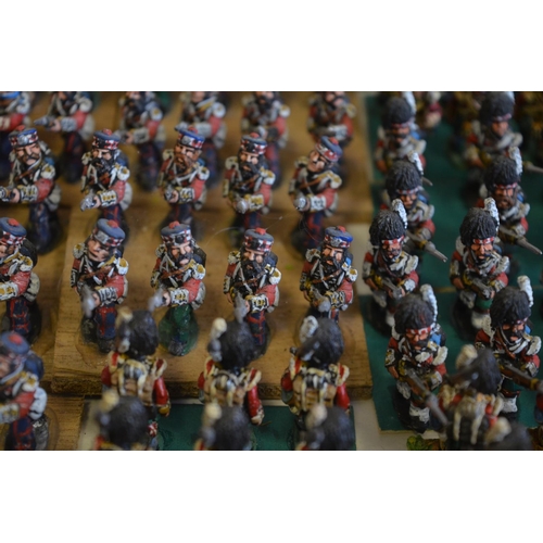 696 - Collection of metal (mostly) and plastic kit painted Napoleonic War era soldier figures including ga... 