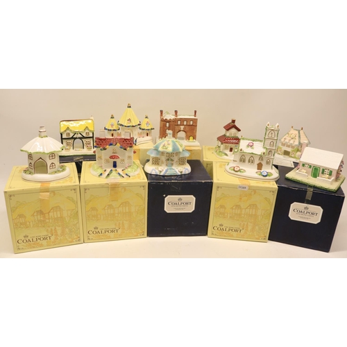 763 - Collection of boxed Coalport Houses, incl. 'Watchdog Corner', limited edition of 500, H11cm; 'Summer... 