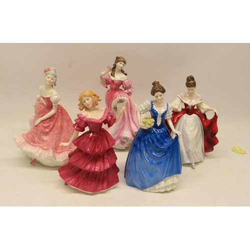 766 - Royal Doulton figures, 'Helen' HN3601, H22.5cm; 'Olivia', HN3339, H22.5cm; 'Jennifer', 'Figure of th... 