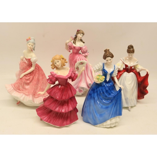 766 - Royal Doulton figures, 'Helen' HN3601, H22.5cm; 'Olivia', HN3339, H22.5cm; 'Jennifer', 'Figure of th... 